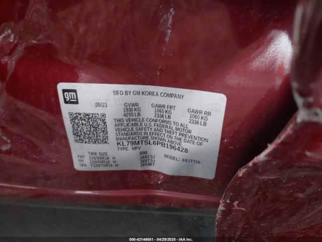 KL79MTSL6PB196428 Chevrolet Trailblazer Fwd Rs