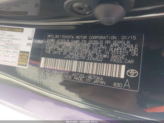 2015 SCION TC JTKJF5C79FJ006822 Photo 8