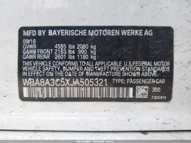 2018 BMW 320I WBA8A3C5XJA505321 Photo 8