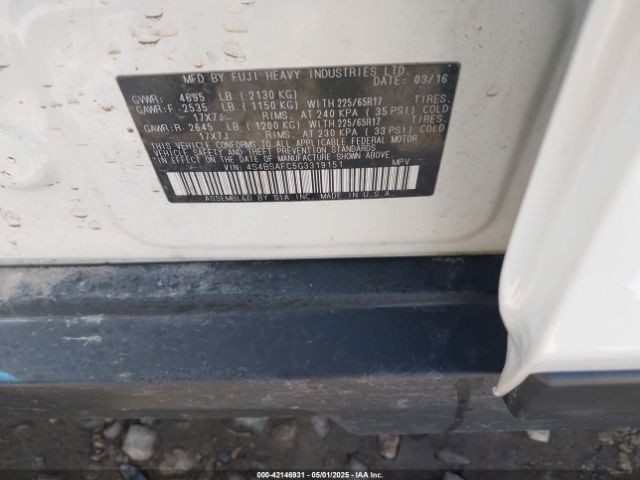 4S4BSAFC5G3319151 Subaru Outback 2.5i Premium