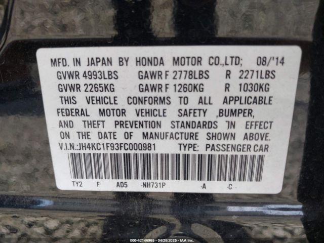 2015 ACURA RLX JH4KC1F93FC000981 Photo 8
