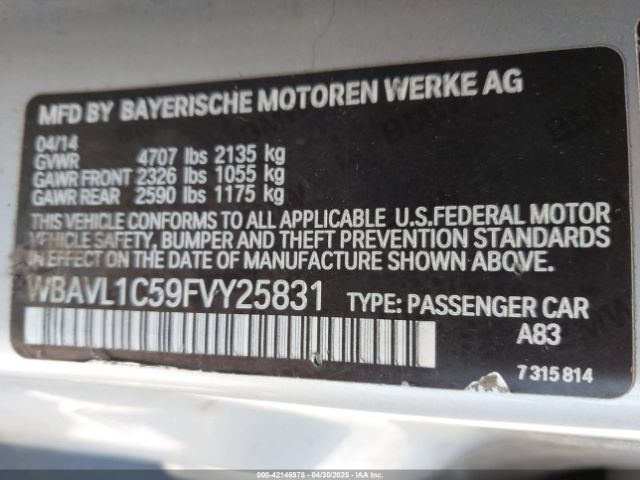 WBAVL1C59FVY25831 BMW X1 Xdrive28i