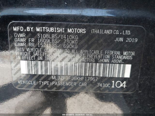 2019 MITSUBISHI MIRAGE G4 ML32F3FJ6KHF17967 Photo 8