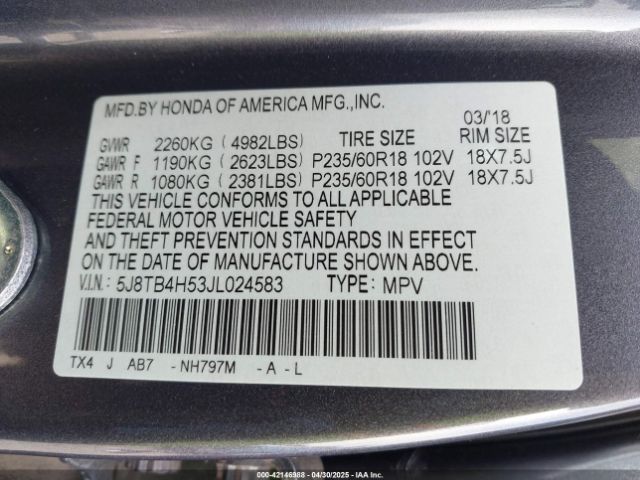 5J8TB4H53JL024583 Acura RDX