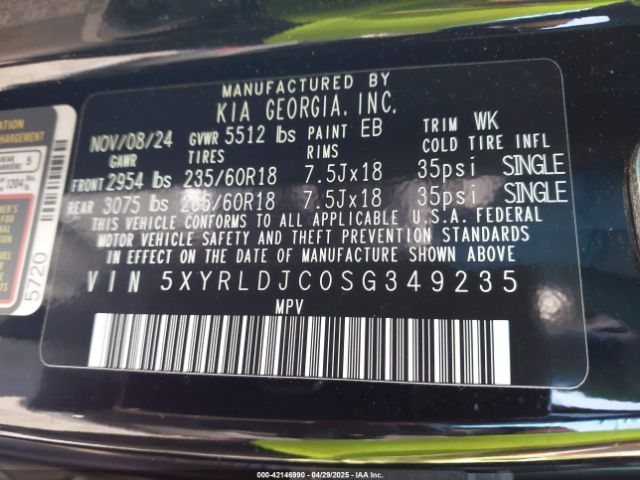 2025 KIA SORENTO 5XYRLDJC0SG349235 Photo 8