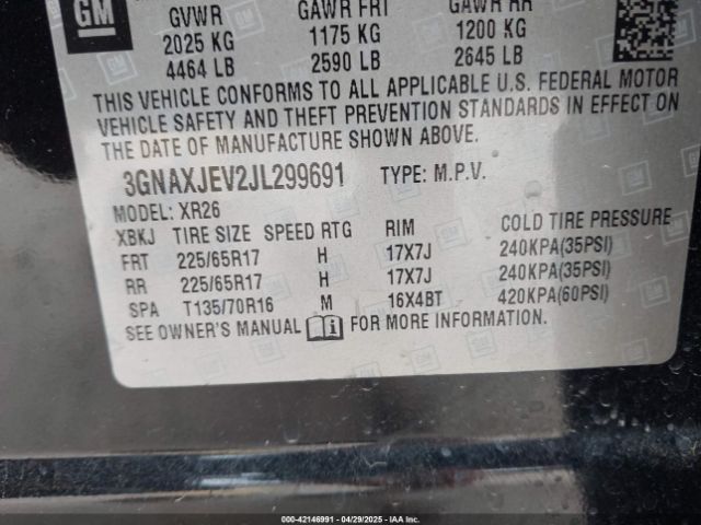 2018 CHEVROLET EQUINOX 3GNAXJEV2JL299691 Photo 8