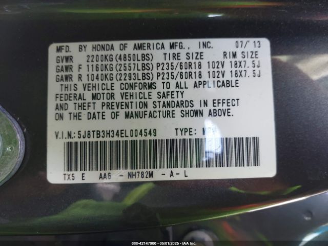 5J8TB3H34EL004549 Acura RDX