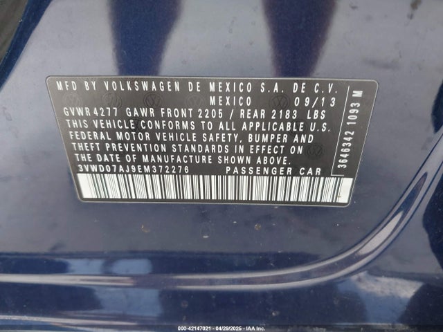 3VWD07AJ9EM372276 Volkswagen Jetta 1.8t Se