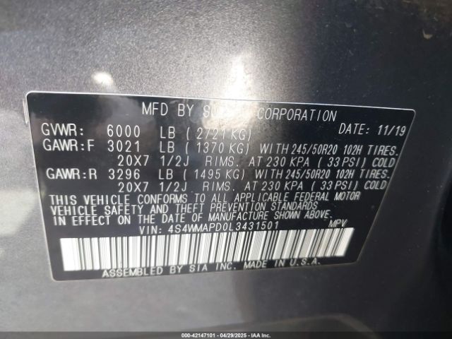 4S4WMAPD0L3431501 Subaru Ascent Limited