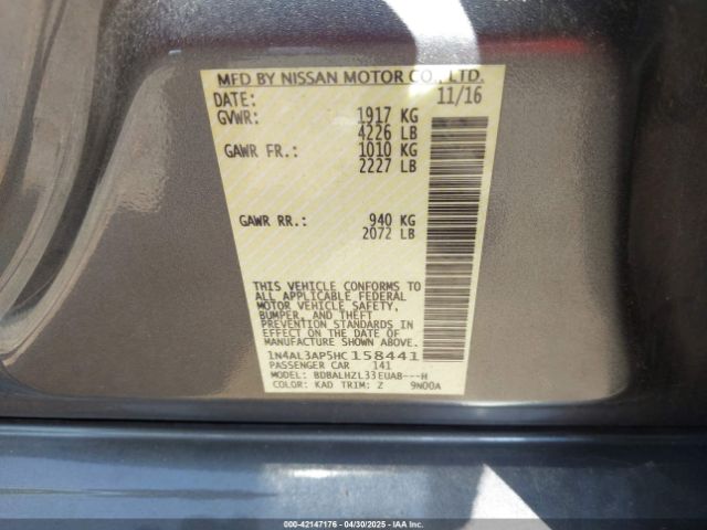 1N4AL3AP5HC158441 Nissan Altima 2.5 Sr