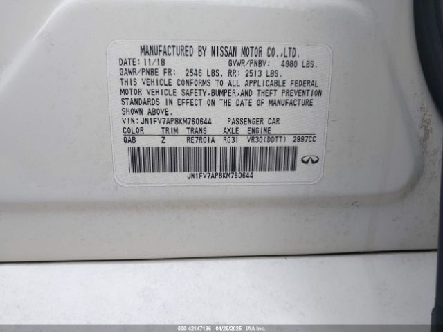 2019 INFINITI Q50 JN1FV7AP8KM760644 Photo 8