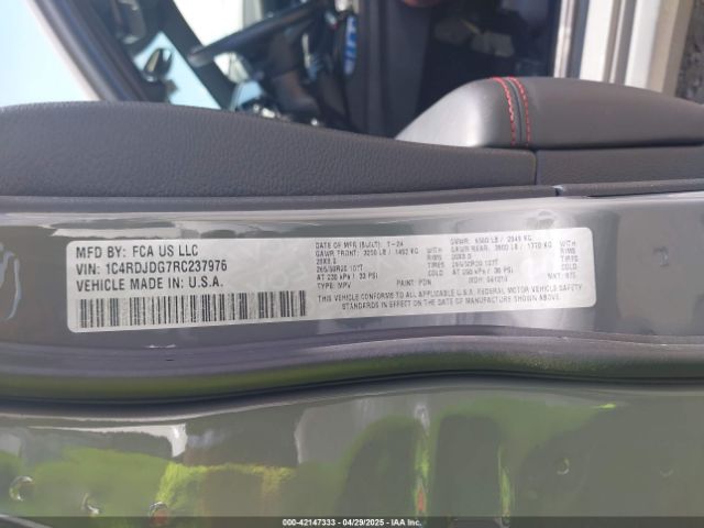 1C4RDJDG7RC237976 Dodge Durango Gt Plus Awd