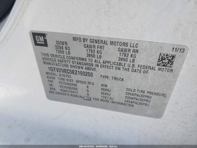 2014 GMC SIERRA 1500 1GTV2VEC5EZ193250 Photo 8