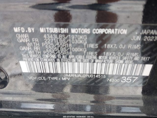 JA4ARUAU2PU014515 Mitsubishi Outlander Sport 2.0 Es Awc