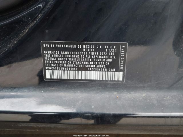 3VWC57BU2MM094955 Volkswagen Jetta 1.4t R-line/1.4t S/1.4t Se
