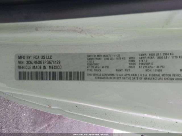 2023 RAM 1500 CLASSIC 3C6JR6DG7PG674129 Photo 8