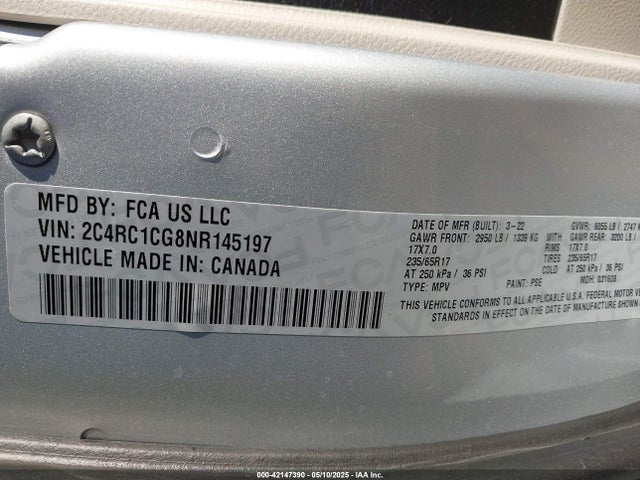 Chrysler Voyager Lx 2022 2C4RC1CG8NR145197 Image 9