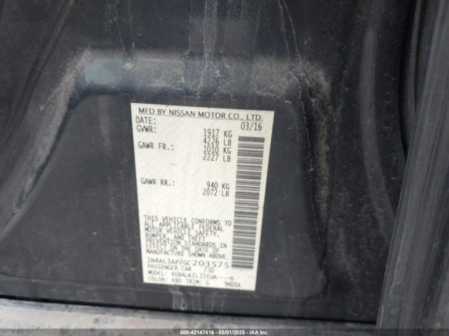 Nissan Altima 2016 1N4AL3AP2GC203575 Image 9