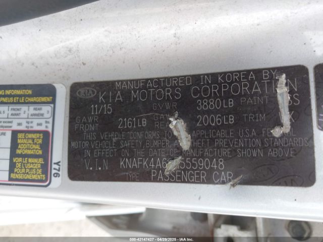 KNAFK4A63G5559048 KIA FORTE LX