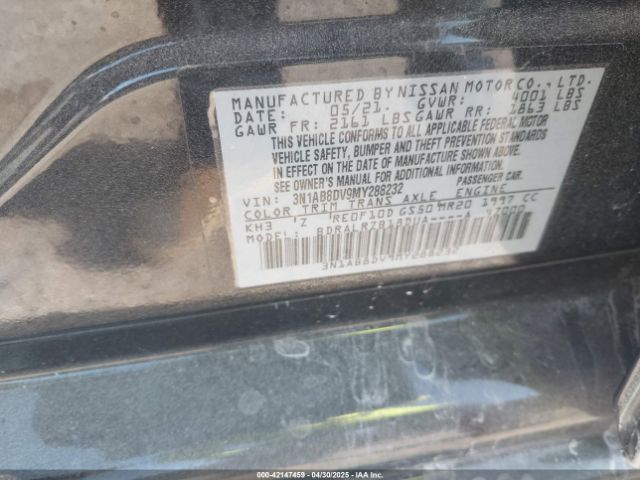 3N1AB8DV9MY288232 Nissan Sentra Sr Xtronic Cvt