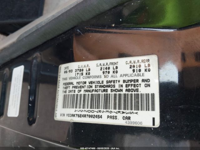 1994 SAAB 900 YS3AK76E4R7002454 Photo 8
