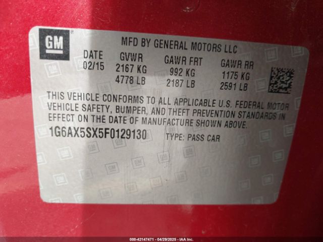 1G6AX5SX5F0129130 Cadillac CTS LUXURY