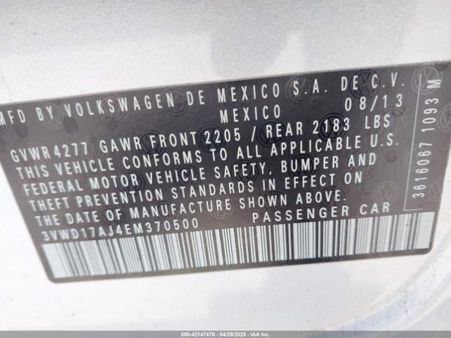 3VWD17AJ4EM370500 Volkswagen Jetta 1.8t Se