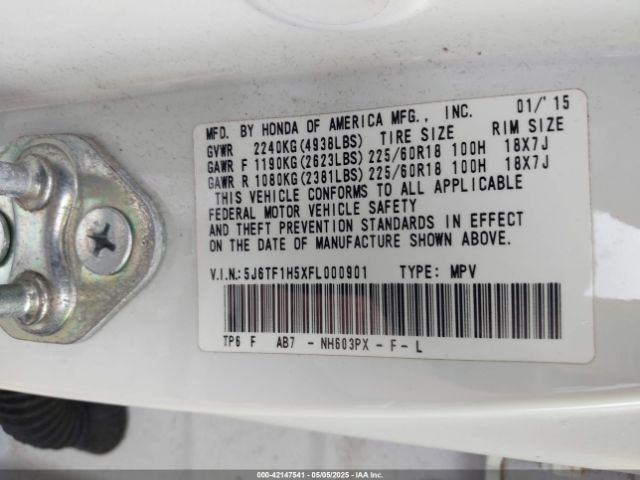 5J6TF1H5XFL000901 Honda Crosstour Ex-l V6