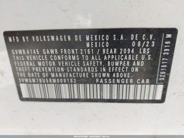 3VWGM7BU5RM009182 Volkswagen Jetta 1.5t Sel