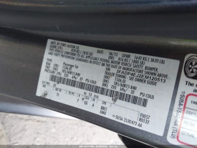 3FADP4EJ2EM120513 Ford FIESTA SE
