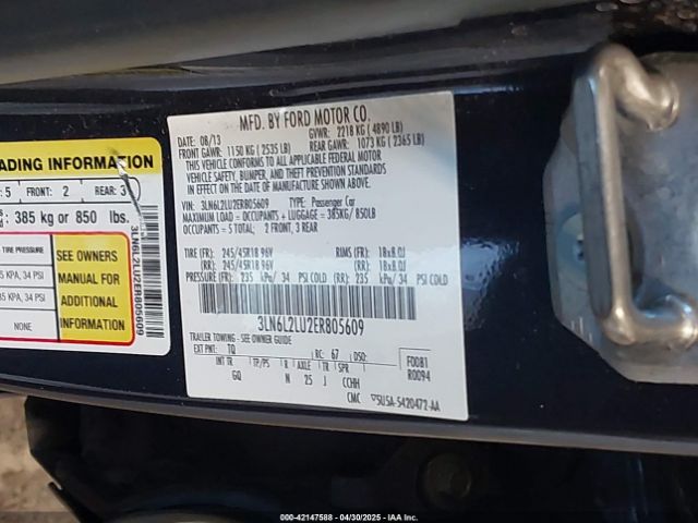 3LN6L2LU2ER805609 Lincoln MKZ HYBRID