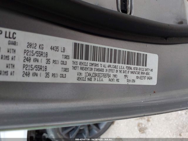 1C4NJCBA3ED769764 Jeep Compass Altitude