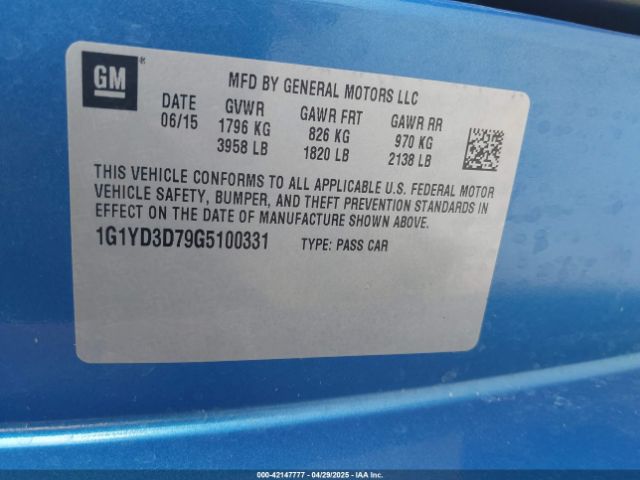 1G1YD3D79G5100331 Chevrolet CORVETTE STINGRAY