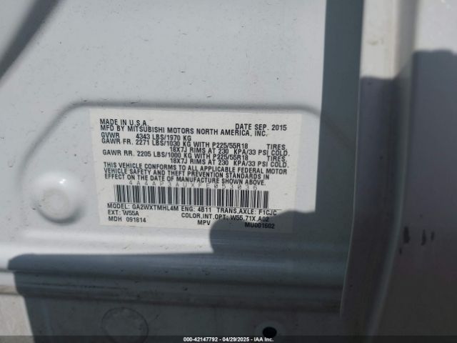 2015 MITSUBISHI OUTLANDER SPORT 4A4AP3AUXFE053036 Photo 8