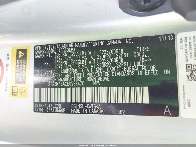 2T2BK1BAXEC236470 Lexus Rx 350 Base (a6)