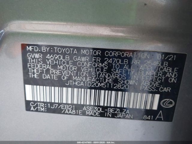 2021 LEXUS IS 300 JTHCA1D20M5112820 Photo 8