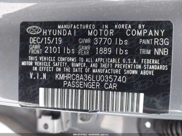 KMHRC8A36LU035740 Hyundai Venue Sel