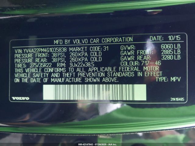 2016 VOLVO XC90 YV4A22PM4G1035838 Photo 8