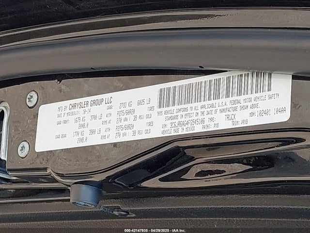 3C6JR6AG4FG545106 RAM 1500 Express