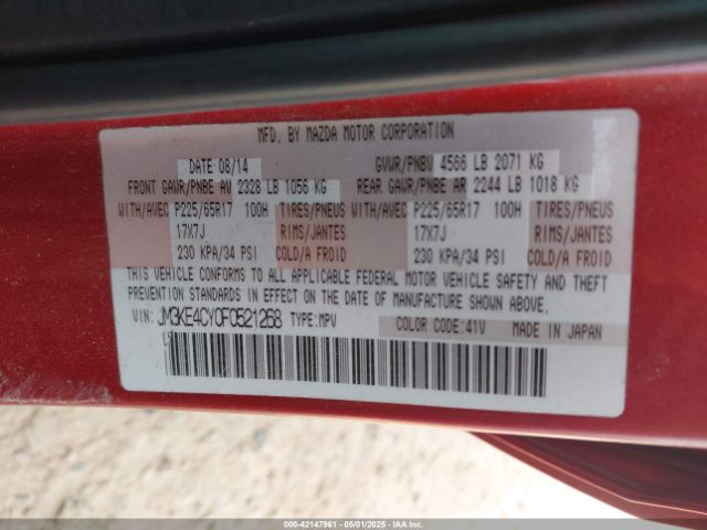 JM3KE4CY0F0521268 Mazda Cx-5 Touring