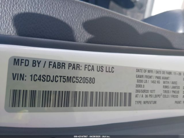 2021 DODGE DURANGO 1C4SDJCT5MC520580 Photo 8