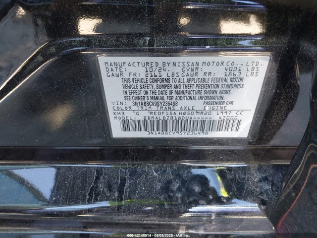 3N1AB8CV9SY236498 Nissan 2025