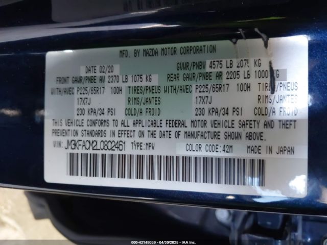 JM3KFACM2L0802461 Mazda Cx-5 Touring