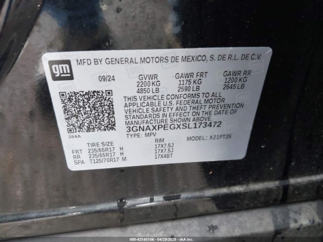 3GNAXPEGXSL173472 Chevrolet Equinox Awd Lt