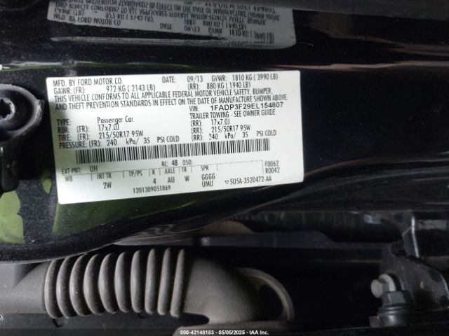 1FADP3F29EL154807 Ford FOCUS SE