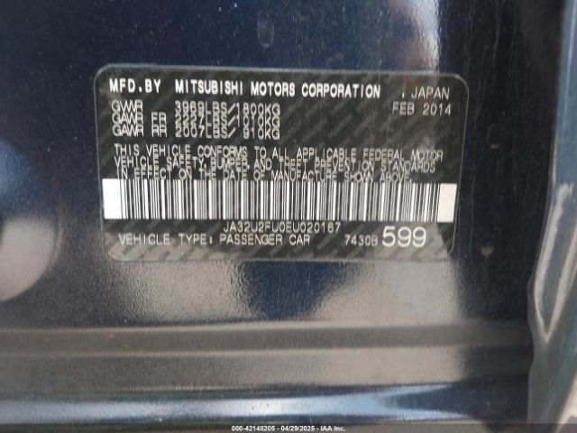 JA32U2FU0EU020167 Mitsubishi LANCER ES