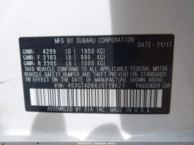 4S3GTAD66J3719621 Subaru Impreza 2.0i Premium