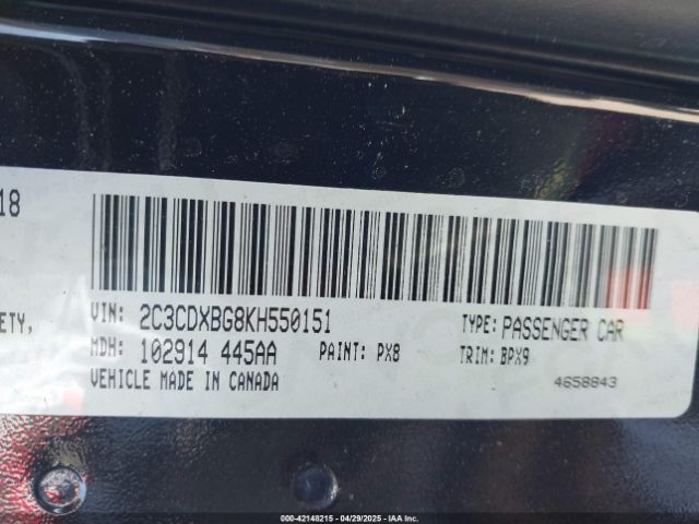 2019 DODGE CHARGER 2C3CDXBG8KH550151 Photo 8