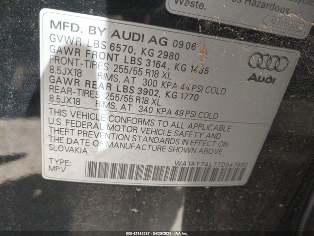 2007 AUDI Q7 WA1AY74L77D047890 Photo 8