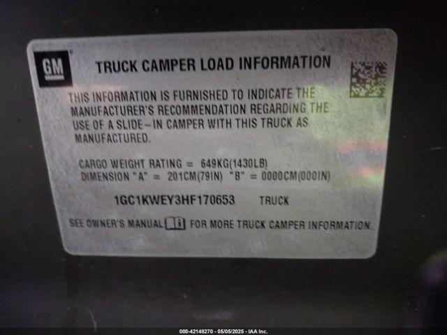 2017 CHEVROLET SILVERADO 2500HD 1GC1KWEY3HF170653 Photo 8